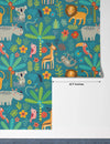 Tropical Animals Wallpaper, Green Background Mural, Oversized Custom Size Wall Art, Non - Woven, Non - Adhesive, Modern Wall Paper, Removable - Adawall Wallpaper - Registered Trade Accounts Only, Wallpaper Wholesale Account - W77542 - Adawall Wholesale - Wallpaper Wholesaler