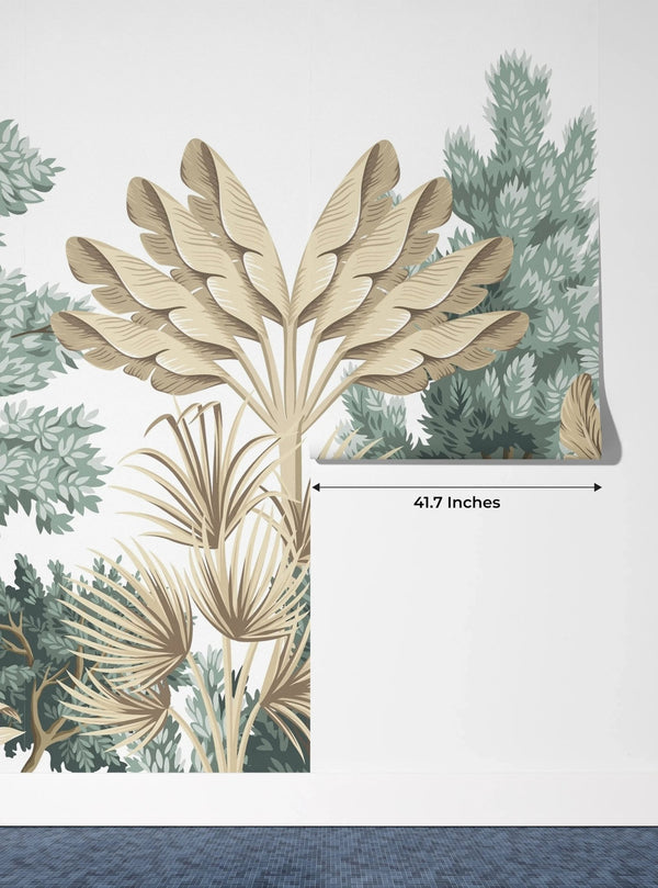 Tropical Botanical Wallpaper, Vintage Mural, Oversized Custom Size Wall Art, Non - Woven, Non - Adhesive, Modern Wall Paper, Removable - Adawall Wallpaper - Registered Trade Accounts Only, Wallpaper Wholesale Account - W77659 - Adawall Wholesale - Wallpaper Wholesaler