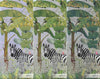 Tropical Forest Wall Mural, Flamingos, Zebra, Animals Wallpaper, Custom Size, Dark Green Oversized Print, Wall Art, Nature Theme, Jungle, Removable - Adawall Wallpaper - Registered Trade Accounts Only, Wallpaper Wholesale Account - A313-3 - Adawall Wholesale - Wallpaper Wholesaler