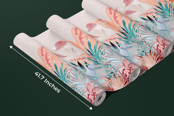 Tropical Forest Wallpaper, Pastel Colors Mural, Oversized Custom Size Wall Art, Non - Woven, Non - Adhesive, Modern Wall Paper, Removable - Adawall Wallpaper - Registered Trade Accounts Only, Wallpaper Wholesale Account - W77841 - Adawall Wholesale - Wallpaper Wholesaler