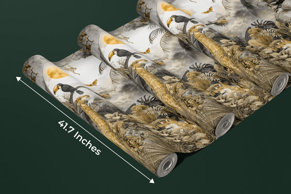 Tropical Landscape Wallpaper, Safari Animals Mural, Oversized Custom Size Wall Art, Non - Woven, Non - Adhesive, Modern Wall Paper, Removable - Adawall Wallpaper - Registered Trade Accounts Only, Wallpaper Wholesale Account - W78136 - Adawall Wholesale - Wallpaper Wholesaler
