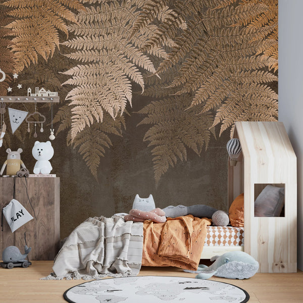 Tropical Leaves Wallpaper, Brown Tones Mural, Oversized Custom Size Wall Art, Non - Woven, Non - Adhesive, Modern Wall Paper, Removable - Adawall Wallpaper - Registered Trade Accounts Only, Wallpaper Wholesale Account - W78137 - Adawall Wholesale - Wallpaper Wholesaler