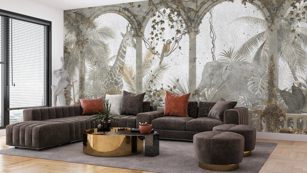 Tropical Leaves Wallpaper, Vines Mural, Oversized Custom Size Wall Art, Non - Woven, Non - Adhesive, Modern Wall Paper, Removable - Adawall Wallpaper - Registered Trade Accounts Only, Wallpaper Wholesale Account - W78138 - Adawall Wholesale - Wallpaper Wholesaler