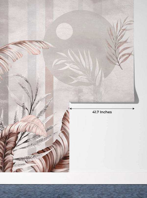 Tropical Plants Wallpaper, Geometric Shapes Mural, Oversized Custom Size Wall Art, Non - Woven, Non - Adhesive, Modern Wall Paper, Removable - Adawall Wallpaper - Registered Trade Accounts Only, Wallpaper Wholesale Account - W77812 - Adawall Wholesale - Wallpaper Wholesaler