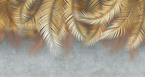 Tropical Tree Leaves Wallpaper, Above the Bed Wall Mural, Yellow Leaves Custom Size Wall Covering, Non - Woven, Non - Pasted, Washable, Removable - Adawall Wallpaper - Registered Trade Accounts Only, Wallpaper Wholesale Account - FJ312-3 - Adawall Wholesale - Wallpaper Wholesaler