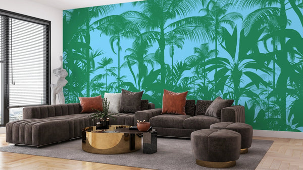 Tropical Trees Wallpaper, Landscape Mural, Oversized Custom Size Wall Art, Non - Woven, Non - Adhesive, Modern Wall Paper, Removable - Adawall Wallpaper - Registered Trade Accounts Only, Wallpaper Wholesale Account - W78152 - Adawall Wholesale - Wallpaper Wholesaler