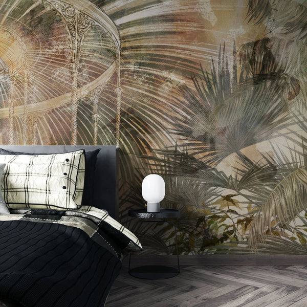 Tropics Painted Wallpaper, Vintage Mural, Oversized Custom Size Wall Art, Non - Woven, Non - Adhesive, Modern Wall Paper, Removable - Adawall Wallpaper - Registered Trade Accounts Only, Wallpaper Wholesale Account - W77508 - Adawall Wholesale - Wallpaper Wholesaler