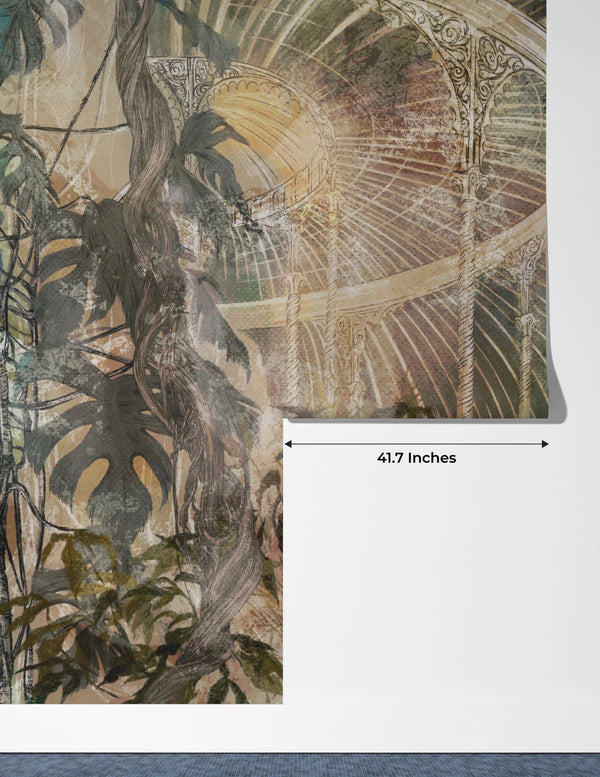 Tropics Painted Wallpaper, Vintage Mural, Oversized Custom Size Wall Art, Non - Woven, Non - Adhesive, Modern Wall Paper, Removable - Adawall Wallpaper - Registered Trade Accounts Only, Wallpaper Wholesale Account - W77508 - Adawall Wholesale - Wallpaper Wholesaler