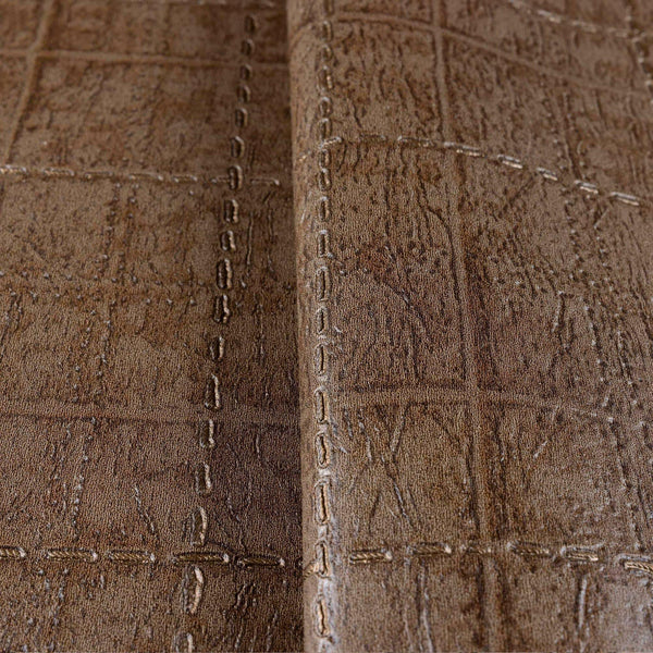 Velvet Stich Embossed Geometric Cubic Dark Brown,Home Wall Decor, Aesthetic Wallpaper, Textured Wallcovering Non-Adhesive and Non-Peel - Walloro High End Wallcoverings & More