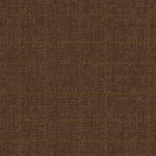 Velvet Stich Embossed Geometric Cubic Dark Brown,Home Wall Decor, Aesthetic Wallpaper, Textured Wallcovering Non-Adhesive and Non-Peel - Walloro High End Wallcoverings & More