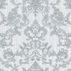 Victorian Damask Striped Wallpaper, Silver, White Rich Textured Embossed Wall Paper, Extra Wide 114 sq ft Roll, Wall Covering, Washable - Walloro High End Wallcoverings & More