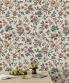 Vintage Flowers Wallpaper, Ethnic Mural, Oversized Custom Size Wall Art, Non - Woven, Non - Adhesive, Modern Wall Paper, Removable - Adawall Wallpaper - Registered Trade Accounts Only, Wallpaper Wholesale Account - W77527 - Adawall Wholesale - Wallpaper Wholesaler