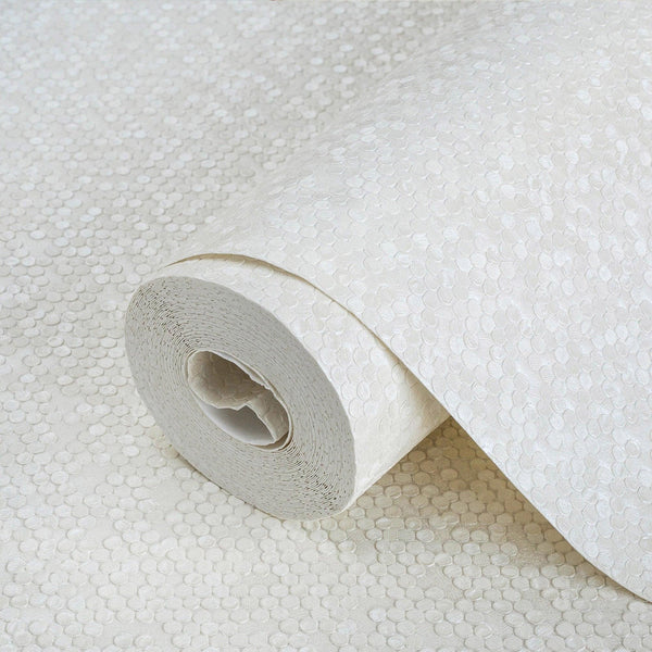 Vinyl Pure White Embossed Wallpaper, Home Wall Decor, Aesthetic Wallpaper, Textured Wallcovering Non-Adhesive- 41.7”W X 393”H - Walloro High End Wallcoverings & More