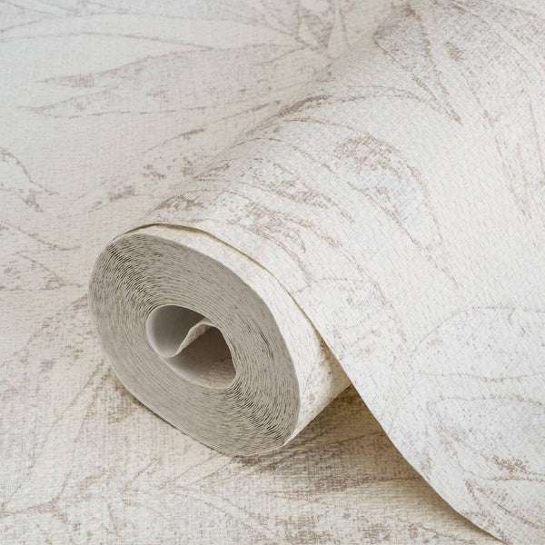 Washed White Leaf Wallpaper, Textured Faded Tree Leaves Wallcovering, Non - Pasted - Adawall Wallpaper - Registered Trade Accounts Only, Wallpaper Wholesale Account - 1012-1 - Adawall Wholesale - Wallpaper Wholesaler