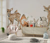 Watercolor Animals Wallpaper, White Background Mural, Oversized Custom Size Wall Art, Non - Woven, Non - Adhesive, Modern Wall Paper, Removable - Adawall Wallpaper - Registered Trade Accounts Only, Wallpaper Wholesale Account - W77654 - Adawall Wholesale - Wallpaper Wholesaler