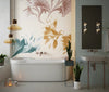 Watercolor Flower and Leaf Wallpaper, Seamless Pattern Mural, Oversized Custom Size Wall Art, Non - Woven, Non - Adhesive, Modern Wall Paper, Removable - Adawall Wallpaper - Registered Trade Accounts Only, Wallpaper Wholesale Account - W77883 - Adawall Wholesale - Wallpaper Wholesaler