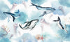 Watercolor Whales Wallpaper, Sea Life Mural, Oversized Custom Size Wall Art, Non - Woven, Non - Adhesive, Modern Wall Paper, Removable - Adawall Wallpaper - Registered Trade Accounts Only, Wallpaper Wholesale Account - W78094 - Adawall Wholesale - Wallpaper Wholesaler