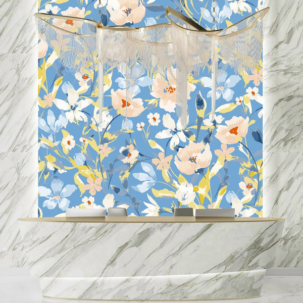 Watercolor Wildflowers Wallpaper, Seamless Pattern Mural, Oversized Custom Size Wall Art, Non - Woven, Non - Adhesive, Modern Wall Paper, Removable - Adawall Wallpaper - Registered Trade Accounts Only, Wallpaper Wholesale Account - W78012 - Adawall Wholesale - Wallpaper Wholesaler