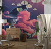 Whales in the Sky Wallpaper, Pink Clouds Mural, Oversized Custom Size Wall Art, Non - Woven, Non - Adhesive, Modern Wall Paper, Removable - Adawall Wallpaper - Registered Trade Accounts Only, Wallpaper Wholesale Account - W77839 - Adawall Wholesale - Wallpaper Wholesaler