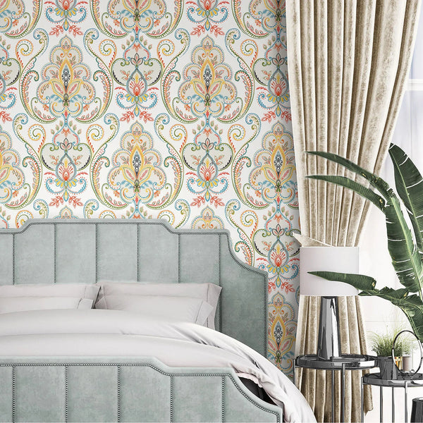 White Elegant Damask 3D Embossed Wallpaper, Vibrant Colors Textured Luxury Wallpaper - Adawall Wallpaper - Registered Trade Accounts Only, Wallpaper Wholesale Account - 9901-3 - Adawall Wholesale - Wallpaper Wholesaler