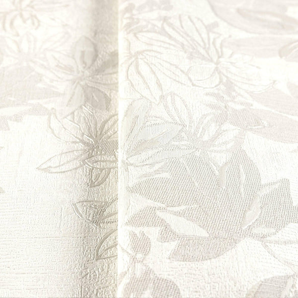 White Elegant Embossed Leaf Pattern Wallpaper, 3D Textured Floral Plants Botanic Wall Paper - Adawall Wallpaper - Registered Trade Accounts Only, Wallpaper Wholesale Account - 9907-1 - Adawall Wholesale - Wallpaper Wholesaler