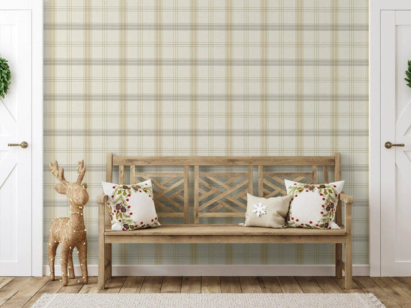 White Large Plaid Textured Wallpaper, Tartan Fabric Pattern Classical Modern Non - Pasted Wallcovering - Adawall Wallpaper - Registered Trade Accounts Only, Wallpaper Wholesale Account - 3714-1 - Adawall Wholesale - Wallpaper Wholesaler
