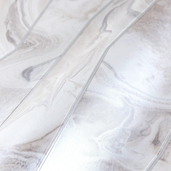 White Marble Embossed Wallpaper, Marbled Pattern Striped Stone Effect Modern Wallcovering, Washable - Walloro High End Wallcoverings & More