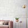 White Modern Lines Geometric Wallpaper, Contemporary 3D Embossed Wallcovering, Abstract Bold - Walloro High End Wallcoverings & More