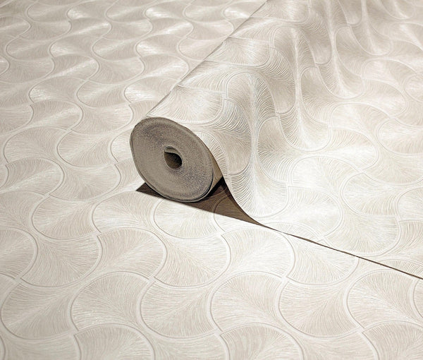 White Round Geometric Shapes Deep Embossed Wallpaper, Shiny Surface Textured Wall Accent Decor - Adawall Wallpaper - Registered Trade Accounts Only, Wallpaper Wholesale Account - 23201-1 - Adawall Wholesale - Wallpaper Wholesaler