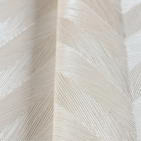 White Shiny Chevron Wallpaper, Deep Embossed Luxury Shimmering Geometric Pattern Wall Paper, Large Non-Pasted 114 sq ft Roll - Walloro High End Wallcoverings & More