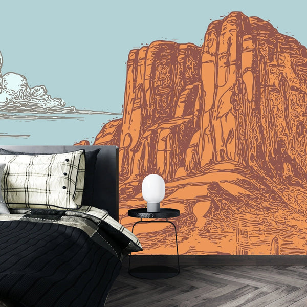 Wild West Wallpaper, Landscape Mural, Oversized Custom Size Wall Art, Non - Woven, Non - Adhesive, Modern Wall Paper, Removable - Adawall Wallpaper - Registered Trade Accounts Only, Wallpaper Wholesale Account - W77891 - Adawall Wholesale - Wallpaper Wholesaler