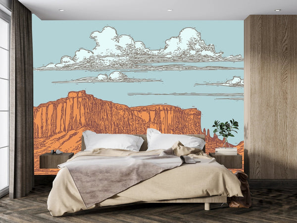 Wild West Wallpaper, Landscape Mural, Oversized Custom Size Wall Art, Non - Woven, Non - Adhesive, Modern Wall Paper, Removable - Adawall Wallpaper - Registered Trade Accounts Only, Wallpaper Wholesale Account - W77891 - Adawall Wholesale - Wallpaper Wholesaler