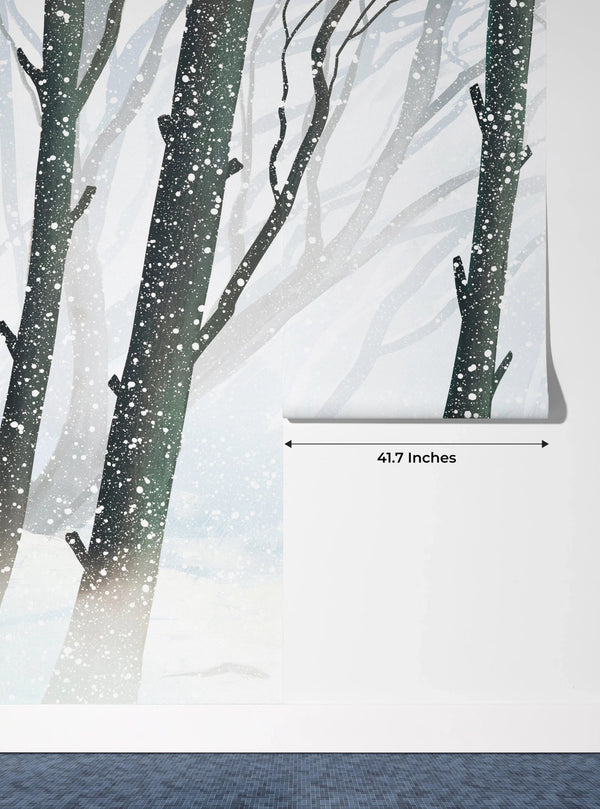 Winter Forest Wallpaper, Deer Mural, Oversized Custom Size Wall Art, Non - Woven, Non - Adhesive, Modern Wall Paper, Removable - Adawall Wallpaper - Registered Trade Accounts Only, Wallpaper Wholesale Account - W78162 - Adawall Wholesale - Wallpaper Wholesaler