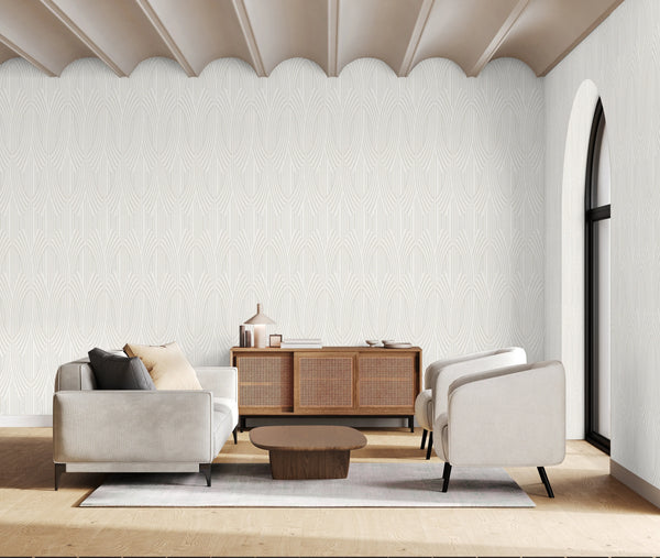 3D Embossed Cream Patterned Wallpaper, Textured Wallpaper,Natural Wallpaper, Modern & Minimalist Wall Covering,Modern Look Neutral Colors Glittering Wallcovering