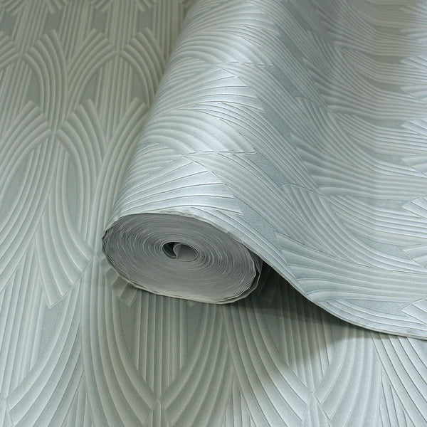 Green-toned Patterned Wallpaper, Textured Wallpaper,Natural Wallpaper, Modern & Minimalist Wall Covering,Modern Look Neutral Colors Glittering Wallcovering