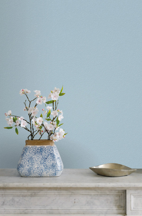 Soft Blue Embossed Wallpaper, Textured Wallpaper,Natural Wallpaper, Modern & Minimalist Wall Covering,Modern Look Neutral Colors Glittering Wallcovering