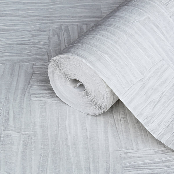 Light Gray Muse Brush Stroke Textured Wallpaper, Modern Minimalist Wall Covering, Neutral Shimmer Wall Decor