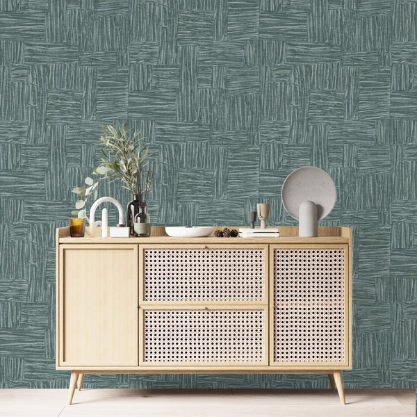 Green Muse Brush Stroke Textured Wallpaper, Modern Minimalist Wall Covering, Neutral Shimmer Wall Decor
