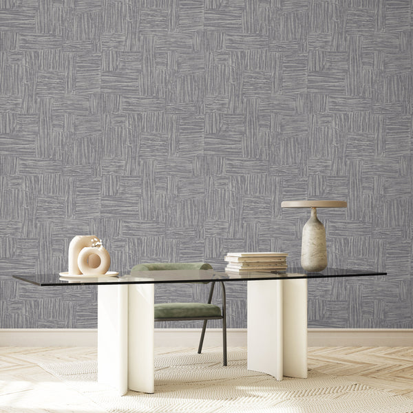 Gray Muse Brush Stroke Textured Wallpaper, Modern Minimalist Wall Covering, Neutral Shimmer Wall Decor