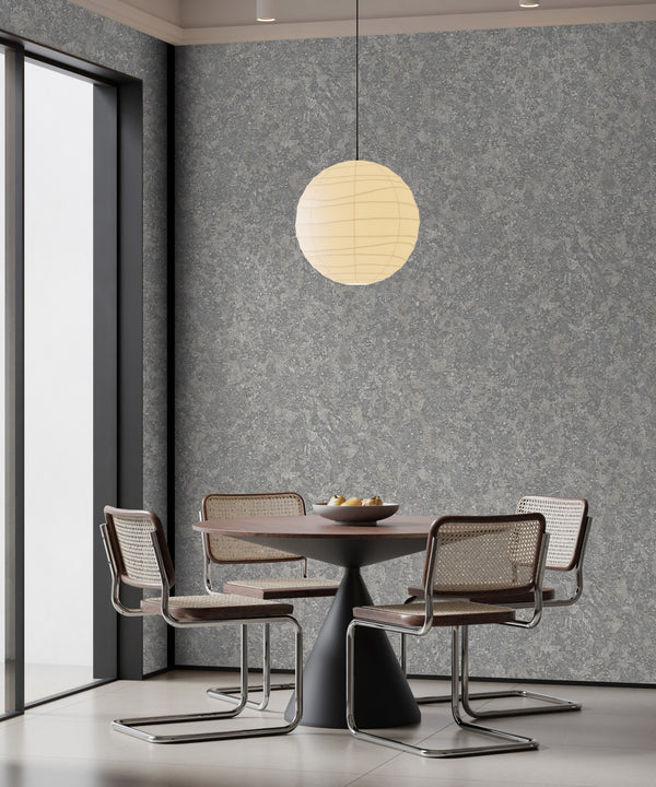 Gray Muse Plaster Texture Wallpaper, Natural Wallpaper, Modern & Minimalist Wall Covering, Modern Look Neutral Colors Glittering Wallcovering