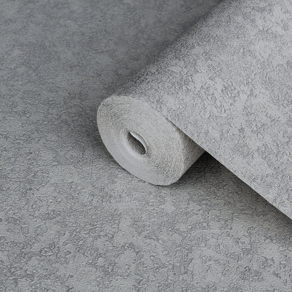 Gray Muse Plaster Texture Wallpaper, Natural Wallpaper, Modern & Minimalist Wall Covering, Modern Look Neutral Colors Glittering Wallcovering