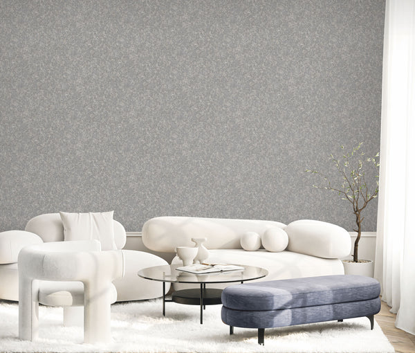 Gray Muse Plaster Texture Wallpaper, Natural Wallpaper, Modern & Minimalist Wall Covering, Modern Look Neutral Colors Glittering Wallcovering