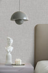 Light Gray Muse Linen Texture Wallpaper, Natural Wallpaper, Modern & Minimalist Wall Covering, Modern Look Neutral Colors Glittering Wallcovering