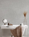 Light Gray Muse Linen Texture Wallpaper, Natural Wallpaper, Modern & Minimalist Wall Covering, Modern Look Neutral Colors Glittering Wallcovering