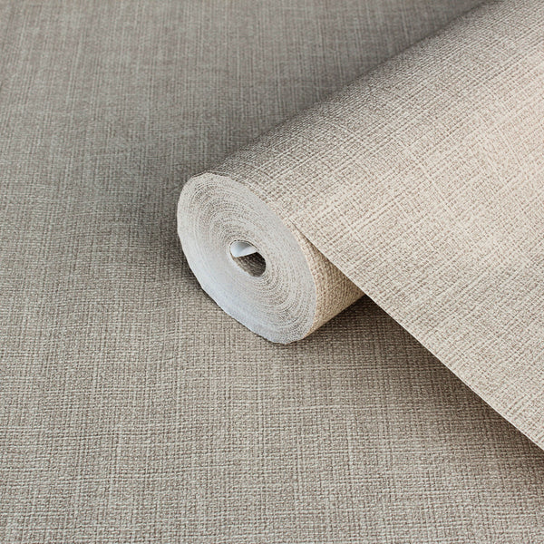 Beige Muse Linen Texture Wallpaper, Natural Wallpaper, Modern & Minimalist Wall Covering, Modern Look Neutral Colors Glittering Wallcovering