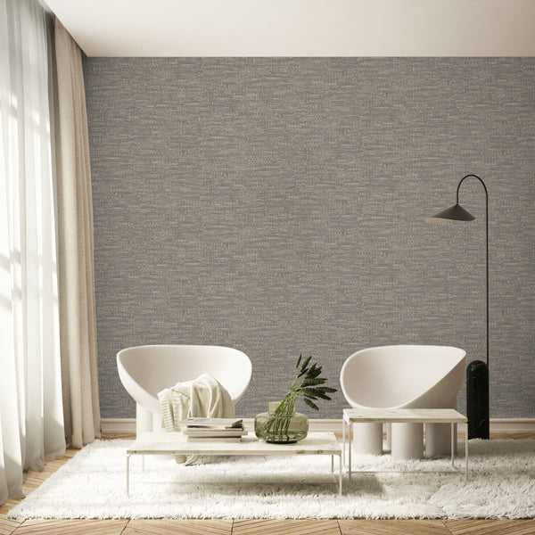 Gray Muse Crosshatch Texture Wallpaper, Natural Wallpaper, Modern & Minimalist Wall Covering, Modern Look Neutral Colors Glittering Wallcovering