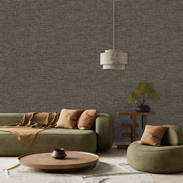 Dark Brown Muse Stucco Texture Wallpaper, Natural Wallpaper, Modern & Minimalist Wall Covering, Modern Look Neutral Colors Glittering Wall Cover