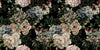 Floral Wallpaper, Dark Background Mural, Oversized Custom Size Wall Art, Non-Woven, Non-Adhesive, Modern Wall Paper, Removable