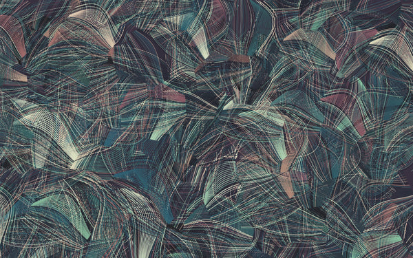 Dark Blue and Red Wallpaper, Abstract Shapes Mural, Oversized Custom Size Wall Art, Non-Woven, Non-Adhesive, Modern Wall Paper, Removable