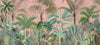 Jungle Wallpaper, Pink Sky Mural, Oversized Custom Size Wall Art, Non-Woven, Non-Adhesive, Modern Wall Paper, Removable